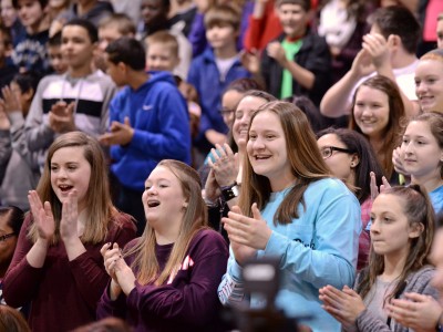 Bode Middle students applaud