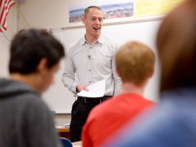 Kevin Witte in classroom