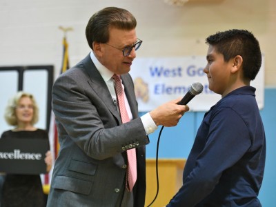 Lowell Milken with student