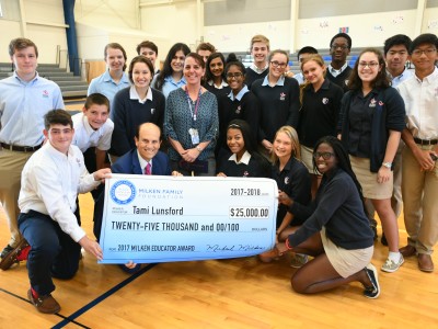 Newark Charter 2017 Tami Lunsford check with students