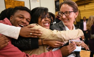 1000w Millington 2017 Katherine Watkins hug students