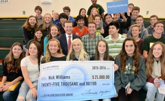 Nick Williams with students 1200w