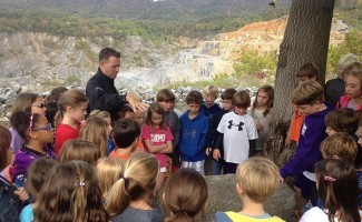 Wade Whitehead explaining fossils
