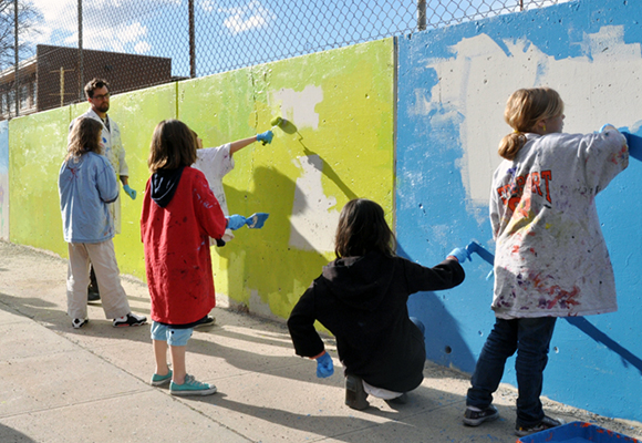 The Art Club at Brown collaborate with artists Rob Bell and Eric Dallimore through a partnership with Think 360 Arts, funded by Denver’s Urban Arts Fund.