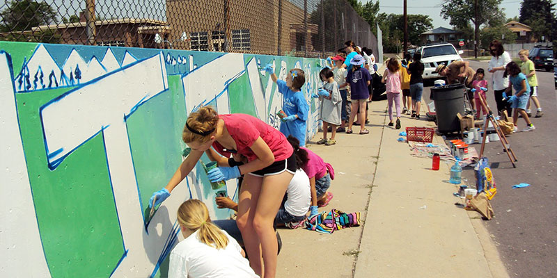 Brown final mural: Community (before)