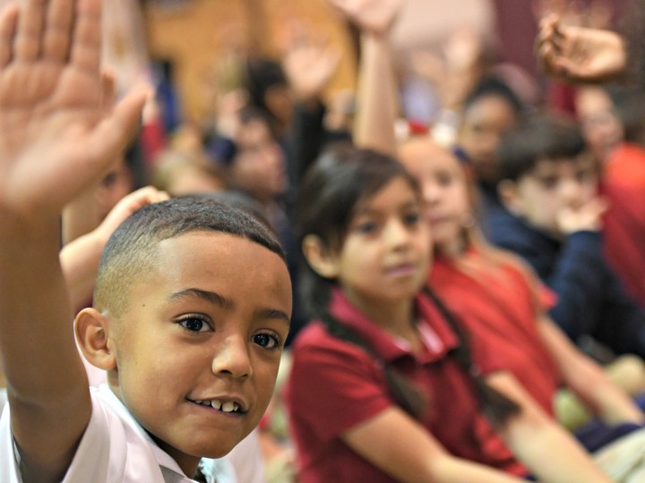 2018 Colorado students hands up