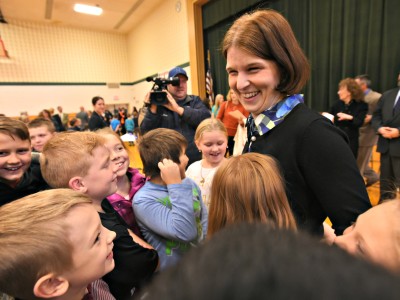 2018 Somerset Katherine Bobby students hug