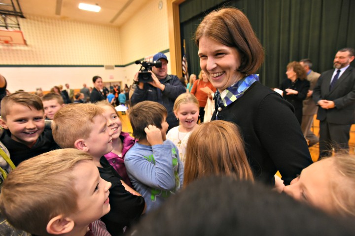 2018 Somerset Katherine Bobby students hug