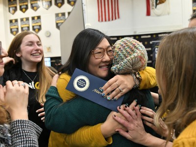 2019 Capistrano Candice Harrington student hugs 2