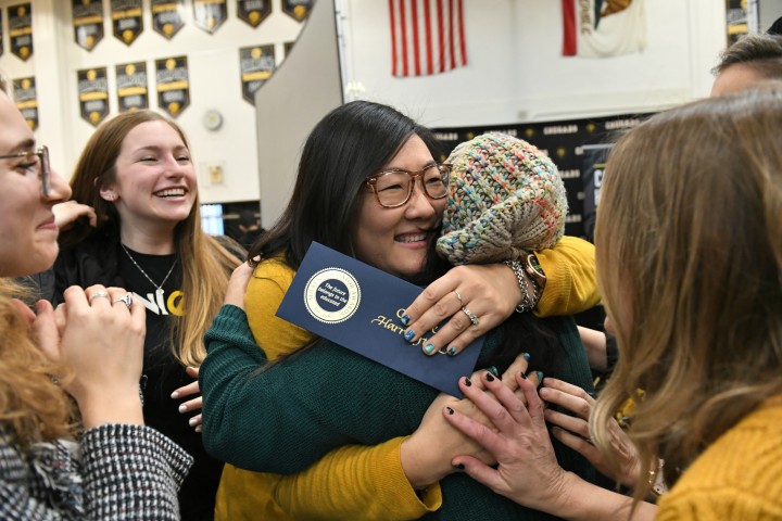 2019 Capistrano Candice Harrington student hugs 2