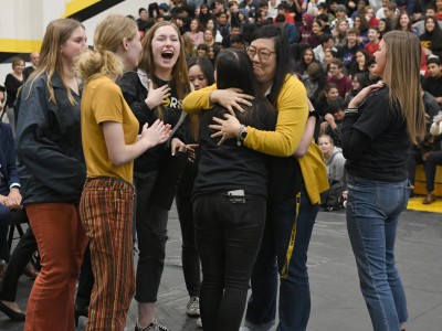 2019 Capistrano Candice Harrington student hugs