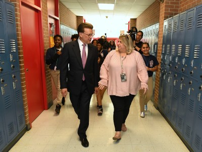 2019 LA Adams Jennifer Williams Lowell Milken hallway