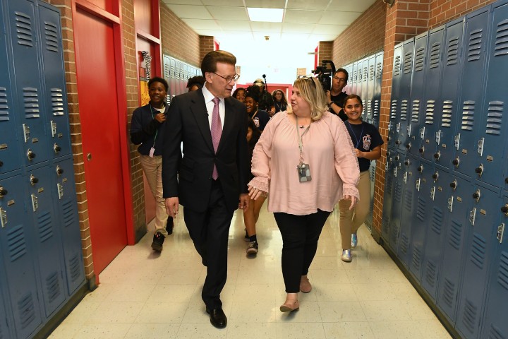 2019 LA Adams Jennifer Williams Lowell Milken hallway