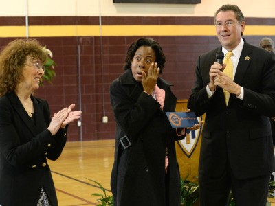 Accepting award Jane Foley Gregg Harper