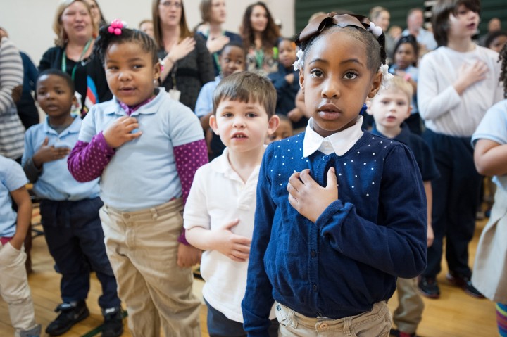 Allyson Vitato assembly students pledge