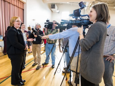 Allyson Vitato speaks to media