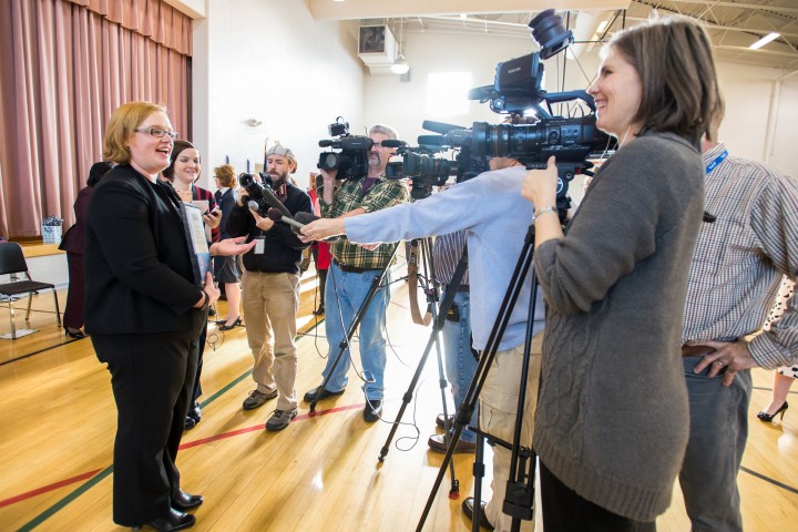 Allyson Vitato speaks to media