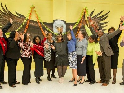 Amara Alexander veteran Milken Educators hands in air