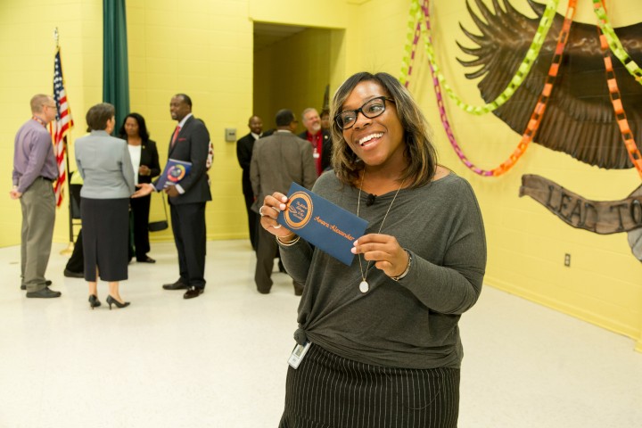 Amara Alexander with envelope