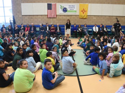 Amy Biehl students looking at cameras