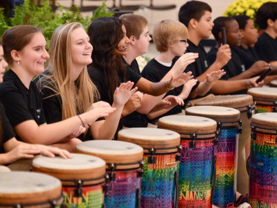 Angie Sigmon Newton Conover High students drum