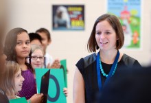 Angie Sigmon walks up to accept Award