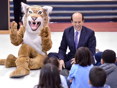 Angie Wytovich Mike Milken school mascot