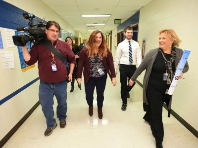 Annapolis 2017 Allison Felton walks to classroom