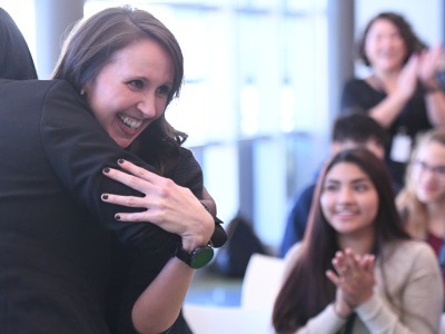 Arlington 2017 Jennifer Fuller hug from colleague