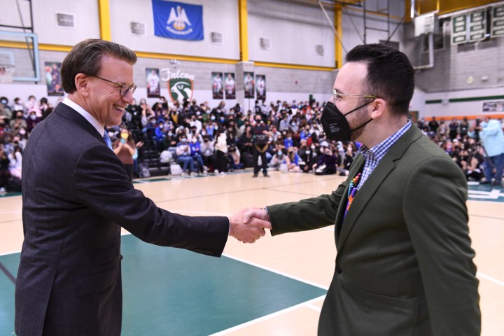 BFHS Jay Weisman Lowell Milken handshake