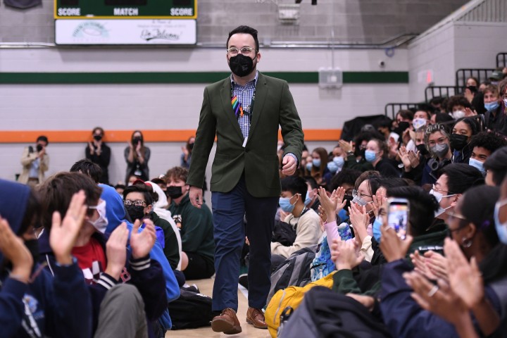 BFHS Jay Weisman walks to front