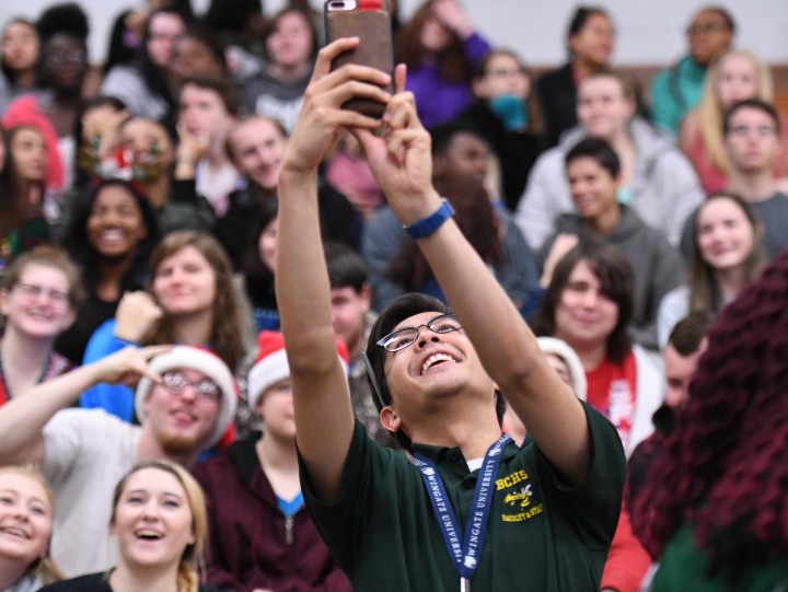 Bessemer 2017 staff selfies with students