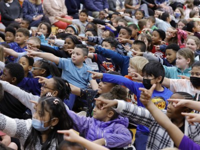 Black Fox students pointing