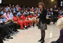 Bronx 2017 Jane Foley addresses Metrosound assembly