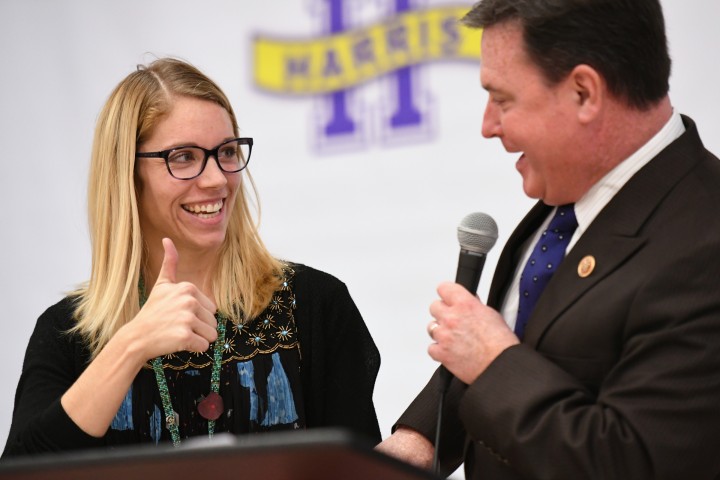 Brownsburg 2017 Kristen Lents Todd Rokita thumbs up