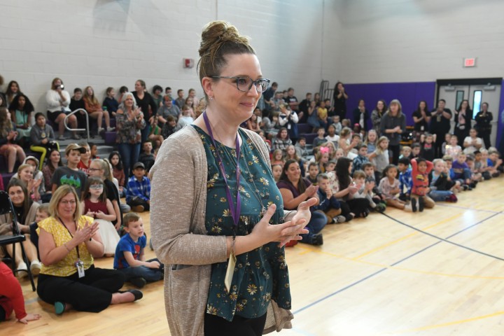 CS Caitlin Garvey walks to front