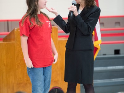 Cagney Weaver Jane Foley with volunteer