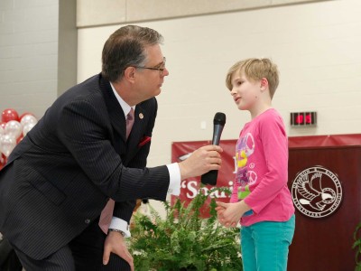 Carman McBride Gary Stark with student