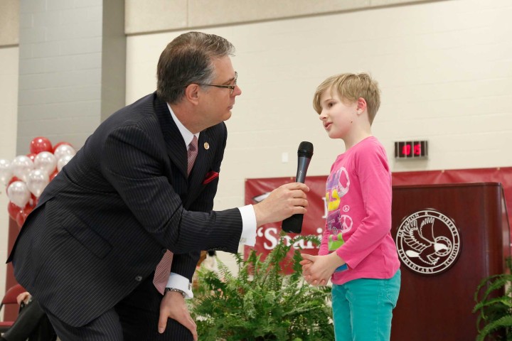 Carman McBride Gary Stark with student