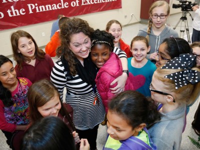 Carman McBride embraces her students