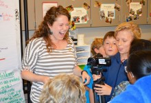 Carman McBride surprised by students pinning