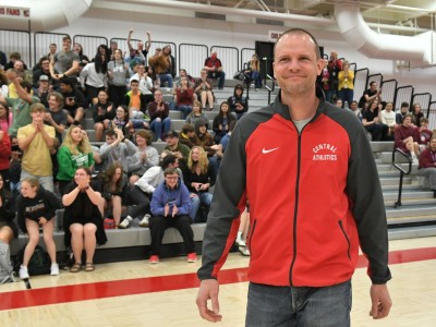 Central Aaron Kruger walks to front