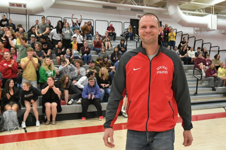 Central Aaron Kruger walks to front