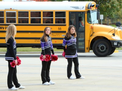 Cheerleaders at Blue Valley NW HS