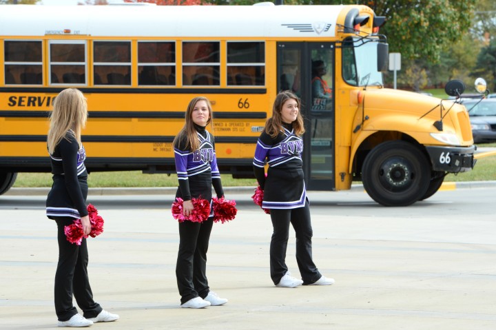 Cheerleaders at Blue Valley NW HS