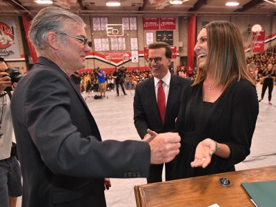 Chino Hills 2017 Tom Torlakson Lowell Milken congratulate Alexis King