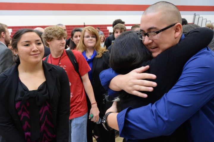 Christopher Laughland gets hugs