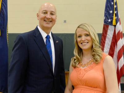Courtney Matulka with Governor Pete Ricketts