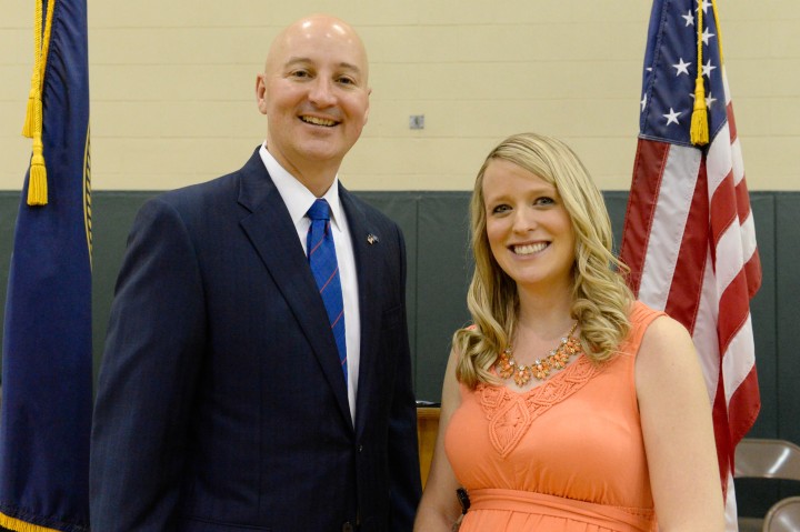 Courtney Matulka with Governor Pete Ricketts