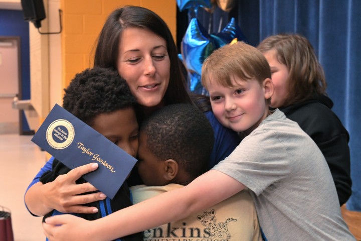 Coventry Taylor Goodson students hug